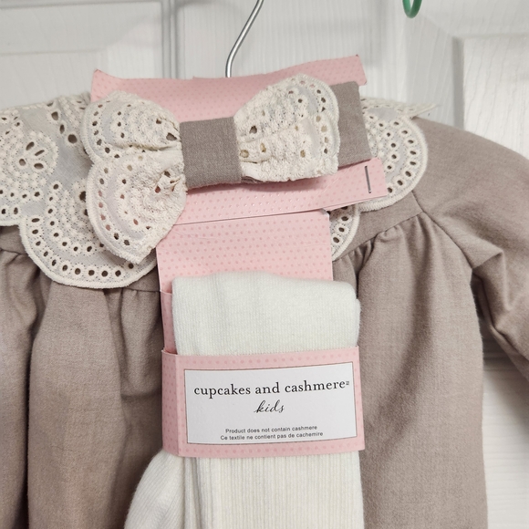 Cupcakes & Cashmere Beige Romper with White Lace - Picture 2 of 5